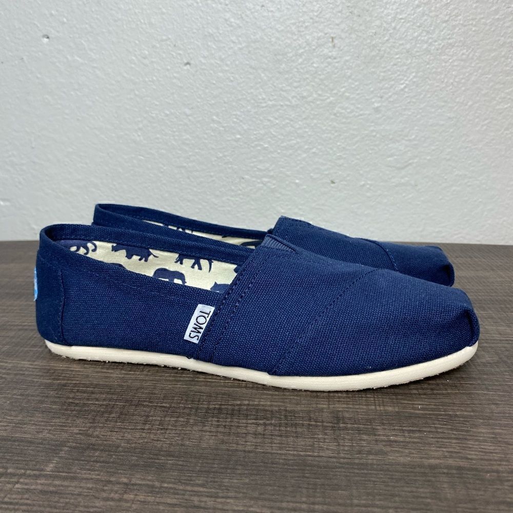 Womens Toms Canvas Classic Shoes Navy Size 7W - Picture 2 of 11